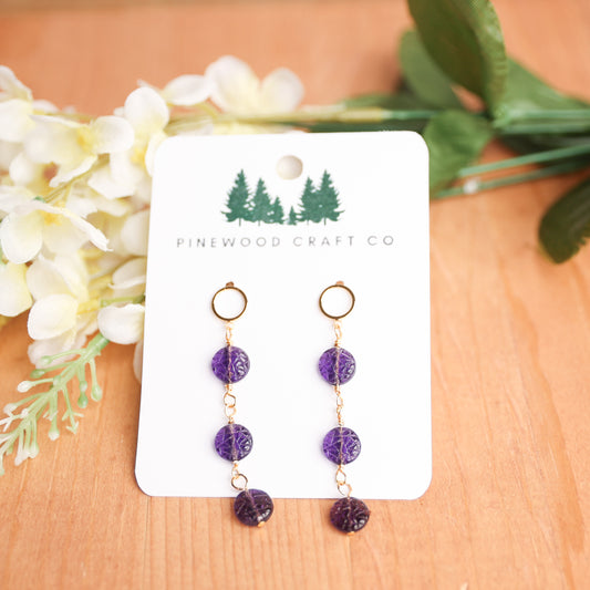 German Glass Dangle Earrings