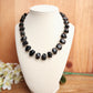 Black Agate &amp; Ombré Glass Necklace – 17.5" + Extender