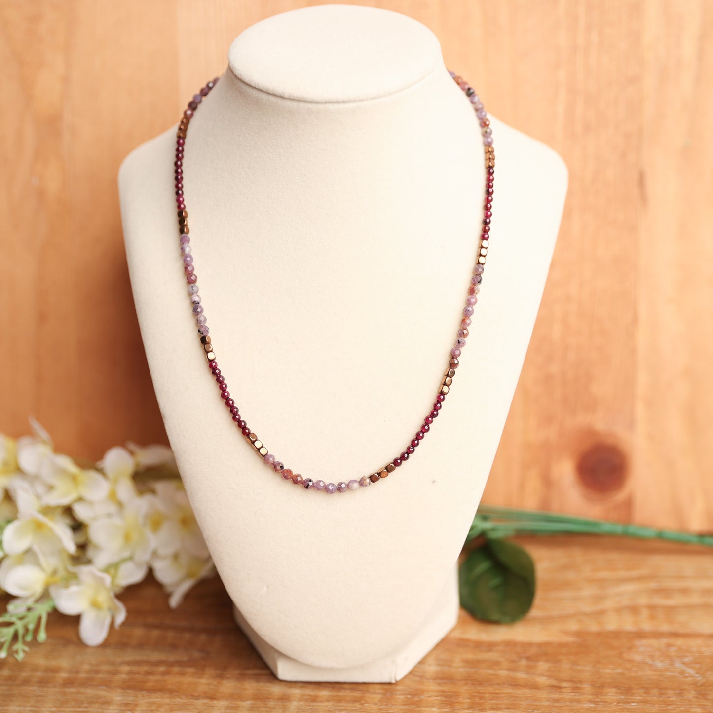 Ruby, Garnet &amp; Chocolate Hematite Necklace