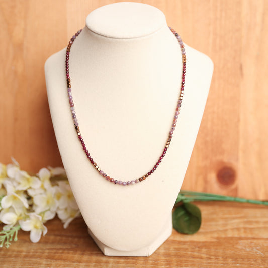 Ruby, Garnet &amp; Chocolate Hematite Necklace