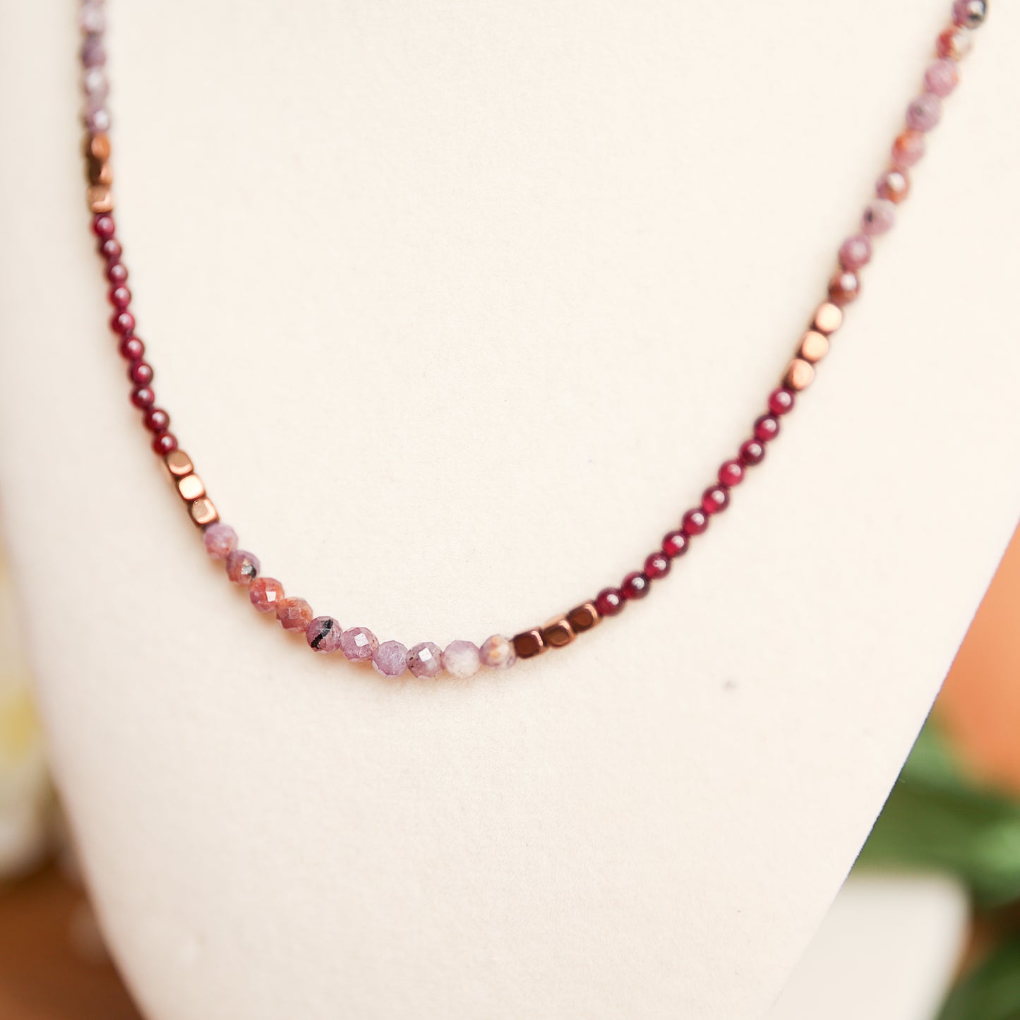 Ruby, Garnet &amp; Chocolate Hematite Necklace