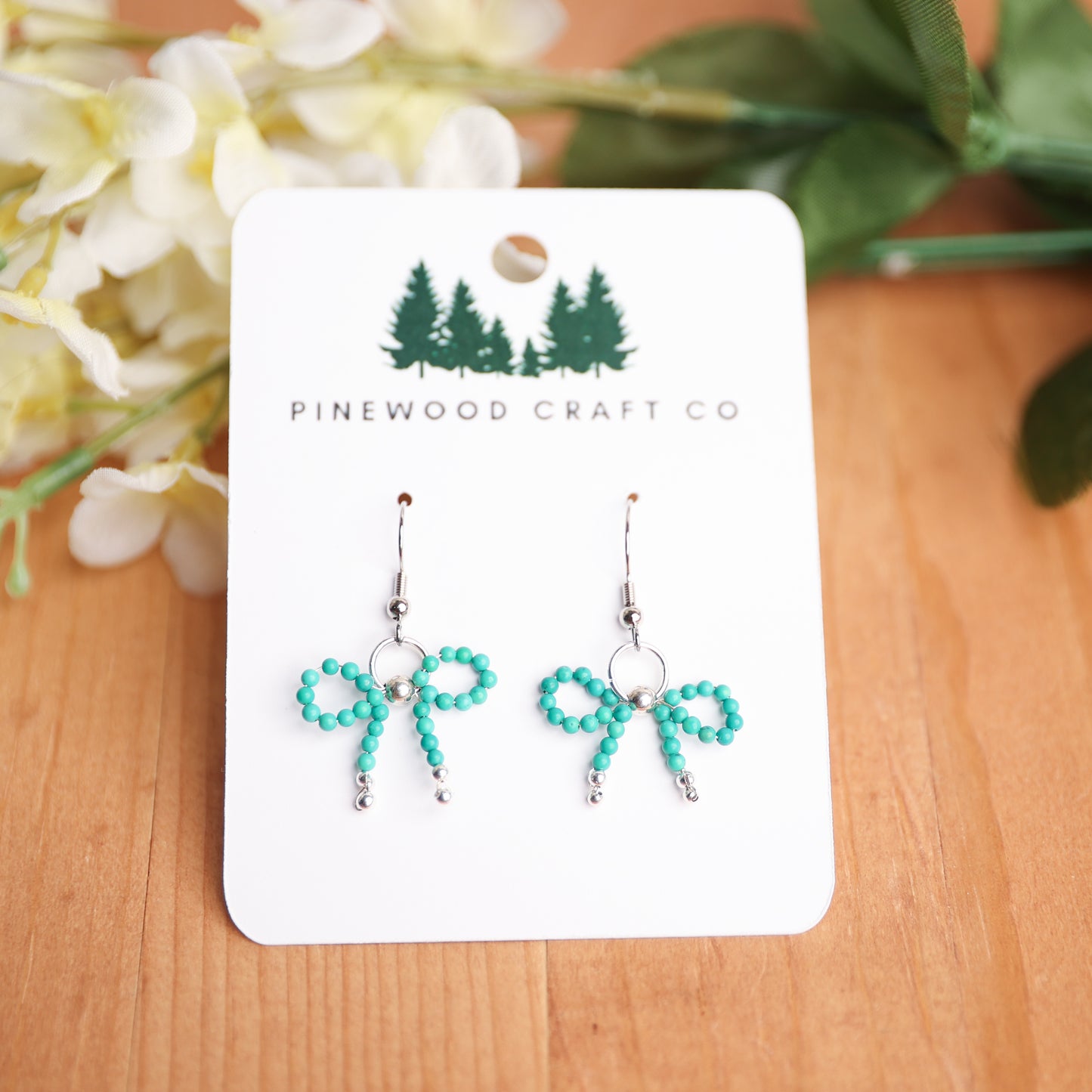 Gemstone Bow Earrings