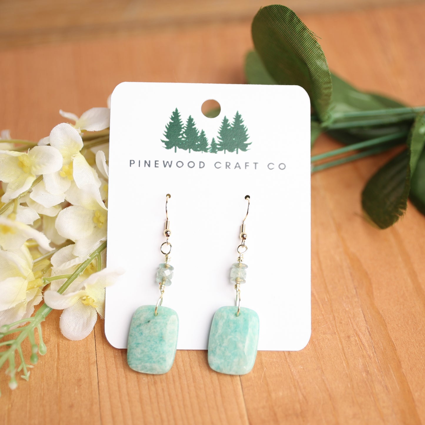 Amazonite and Czech Glass Earrings