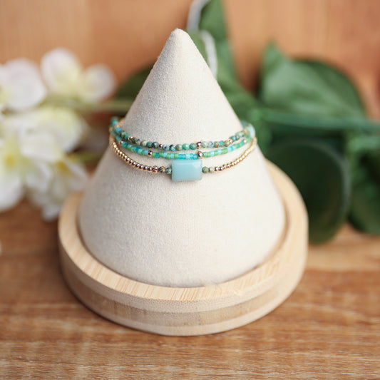 Amazonite & Turquoise Bracelet Stack