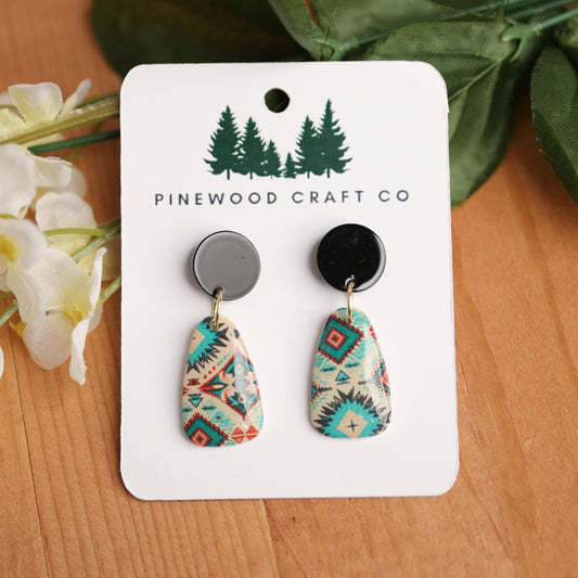 Boho Print clay Earrings