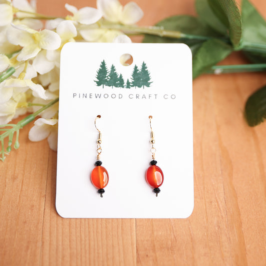 Hessonite Garnet & Spinel on Gold Plated Stainless Hooks
