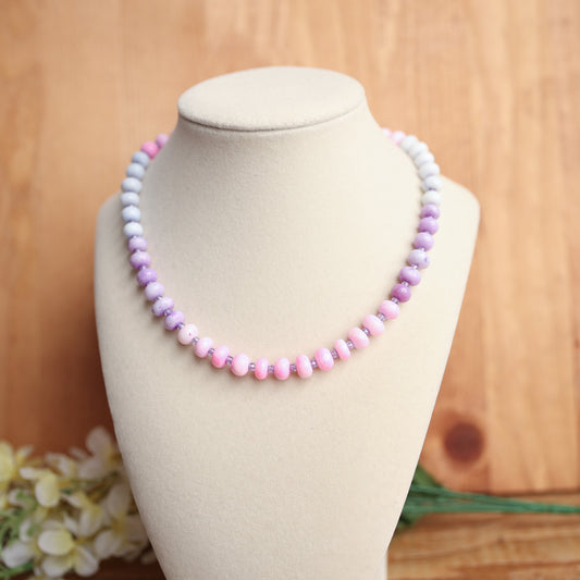 Pastel Dyed Opal & Purple Zircon Necklace