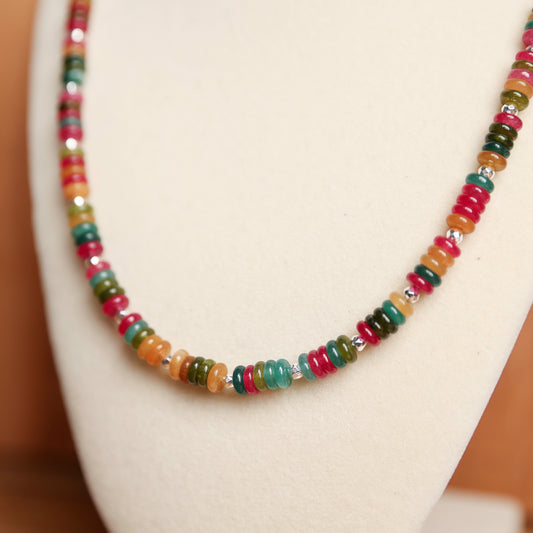 Colorful Jade Gemstone Necklace