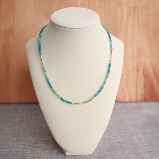 Multi Apatite w/ Gold Filled Beads, Gold Filled Clasp and 2 inch extender - 16.5 w/ Two inch extender