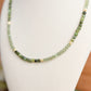 Jade Cube &amp; Green Apatite Necklace with Hematite Accents