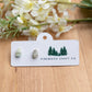 Light Green and Silver Tear Drop Studs