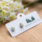 Light Green and Silver Tear Drop Studs