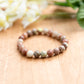 Plum Blossom Jasper Stretch Bracelet - 6.5 inches