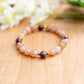 Mixed Moonstone and Plum Tourmaline Stretch Bracelet - 6.75 inches
