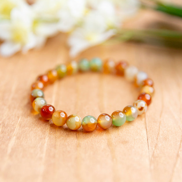 Peacock Agate Stretch Bracelet - 6.5 inches unstretched