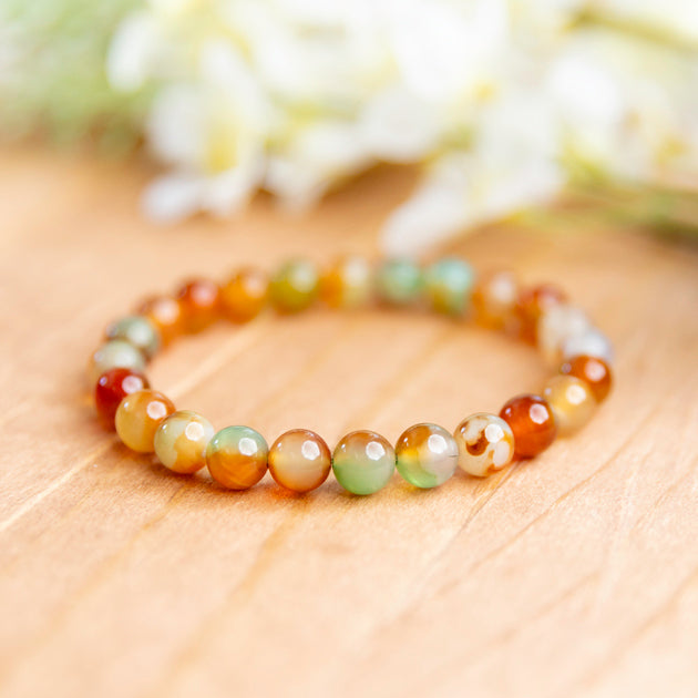 Peacock Agate Stretch Bracelet - 6.5 inches unstretched