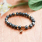 Larvikite w/Gold Plated Charm - 6.75 inches unstretched
