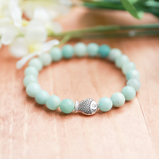 One Fish (Amazonite and Aloy)- 6.75 inches unstretched