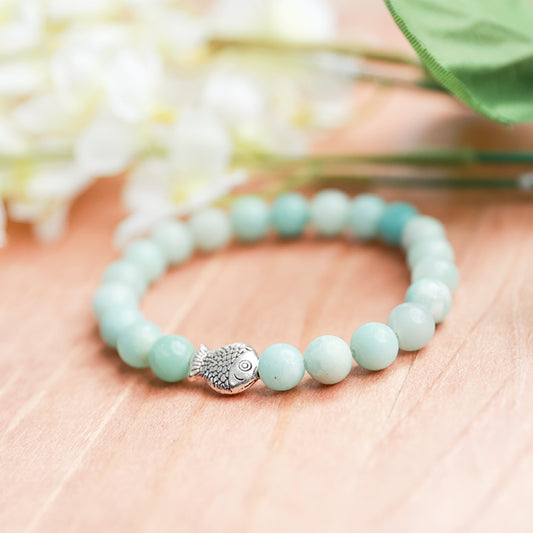 One Fish (Amazonite and Aloy)- 6.75 inches unstretched