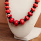 Dyed Stone and Obsidian Graduated Necklace