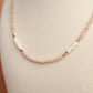 Peach Moonstone and White Gemstone w/Rose Gold Hematite Spacers
