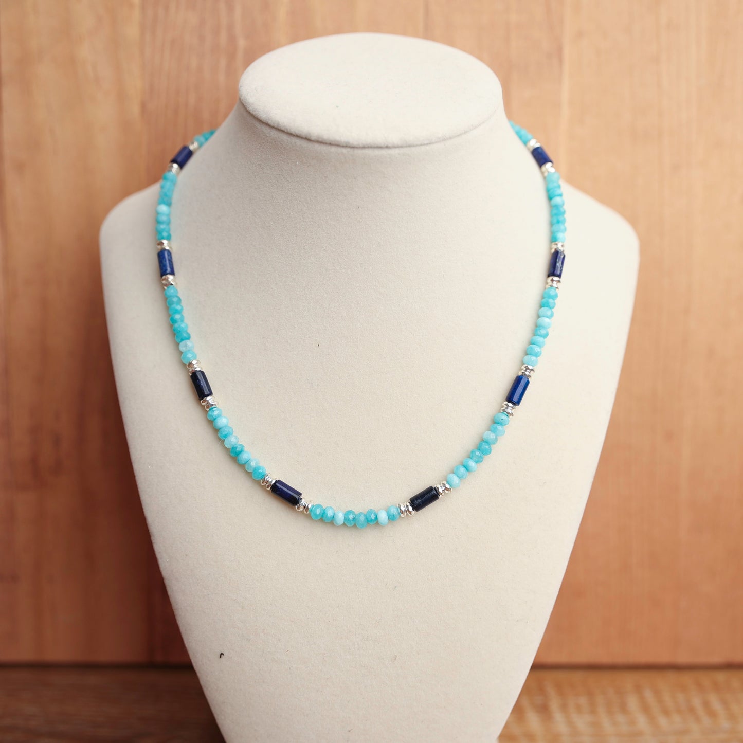 Dyed Imperial Jasper Columns w/Dyed Jade and Silver Hematite