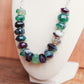Dyed Dragon Vein Agate Chunk Necklace w/Antique Silver Chain