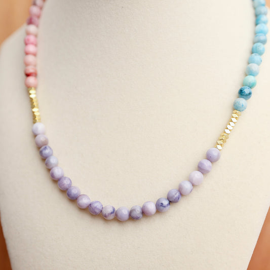 Dyed Agate and Hematite Necklace