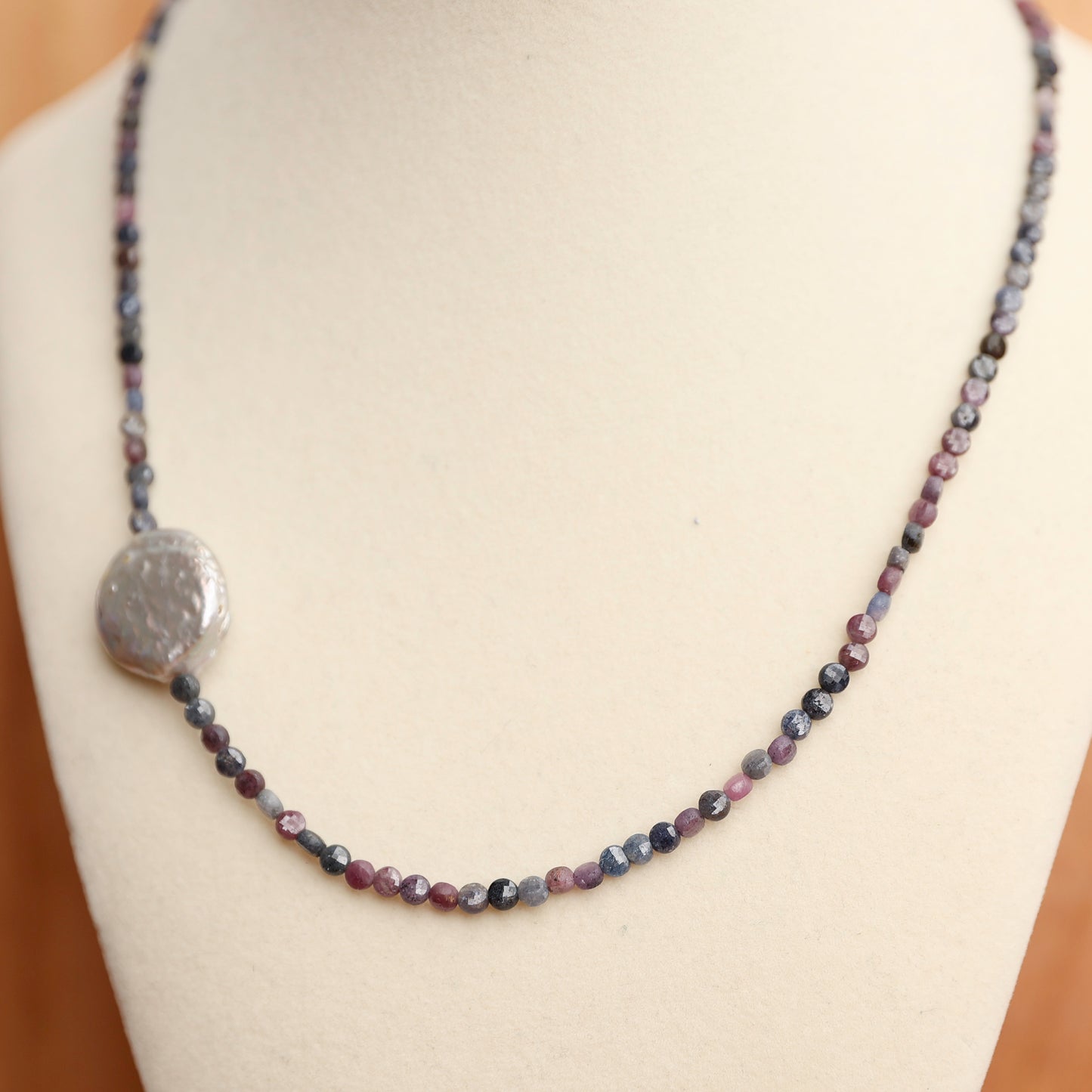 Ruby in Sapphire w/Offset Pearl