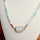 Amazonite Cubes and Hematite with a Gold Plated Brass Connector