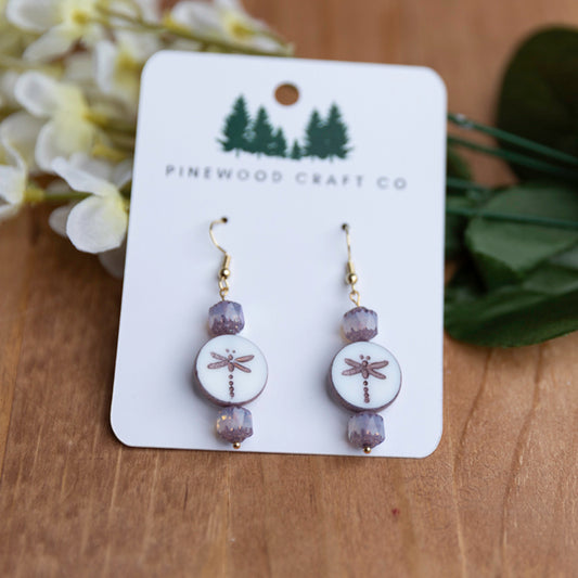 Dragonfly Czech Glass Earrings