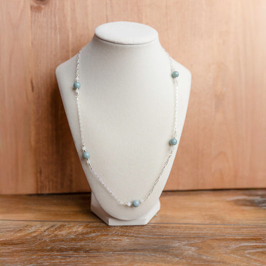 Burmese Jade w/ Moonstone (22inches)