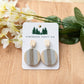 Rustic Striped Wood & Acrylic Dangle Earrings