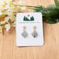 Gray Marble Diamond Dangle Earrings