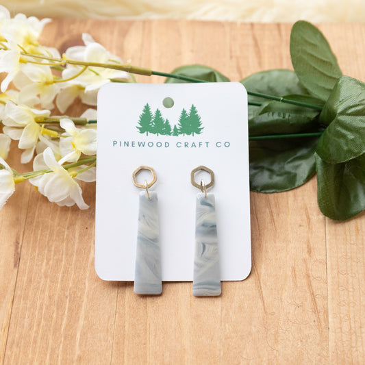 Gray and White Smoke Inspired Earrings