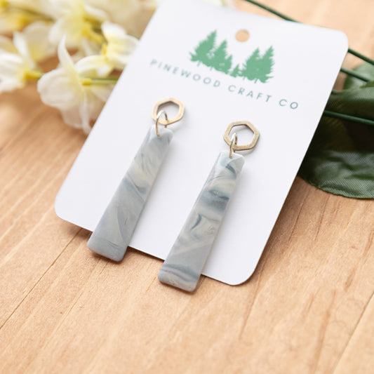 Gray and White Smoke Inspired Earrings