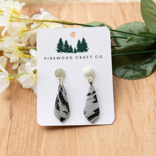 Black and Gray Marble Earrings