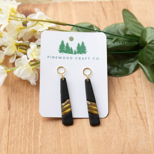 Black and Gold Dangle Earrings