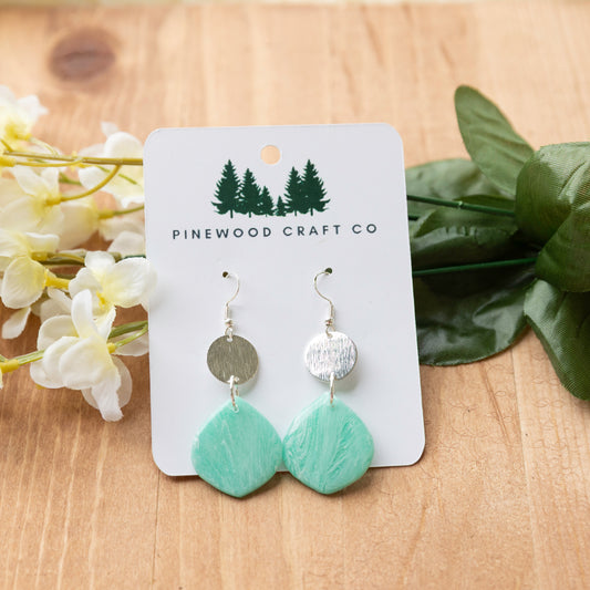 Teal Teardrop Shaped Dangles