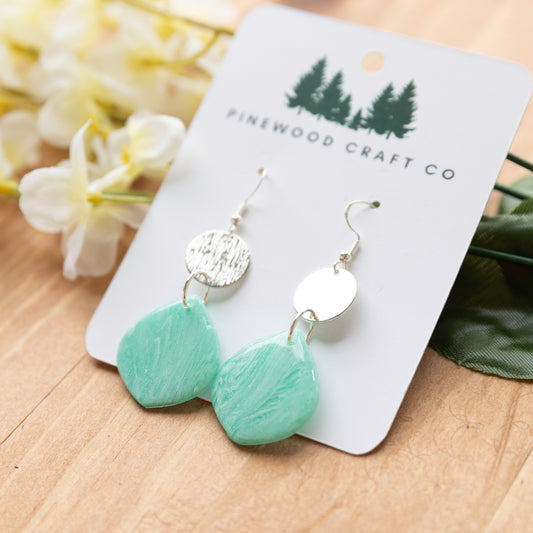 Teal Teardrop Shaped Dangles