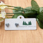 Slate Blue Heart Stud Earrings