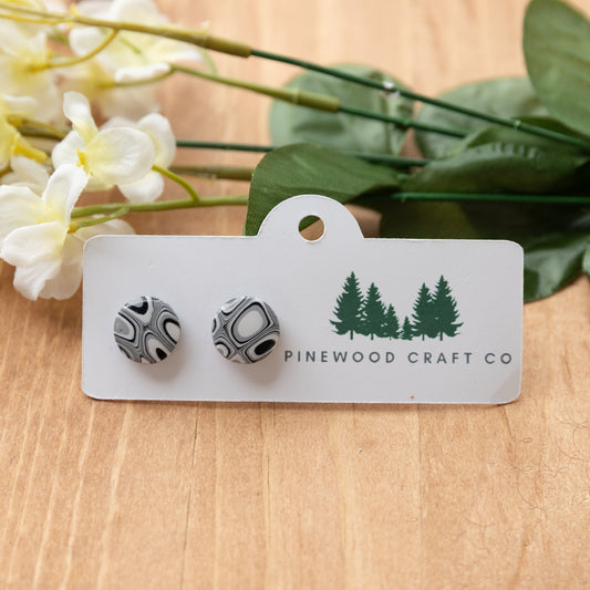 Monochrome Retro Stud Earrings