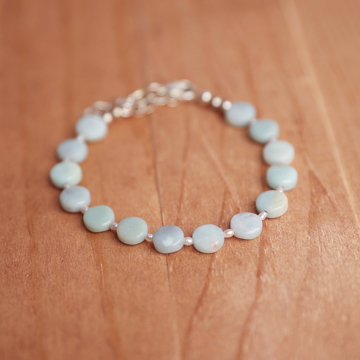 Amazonite Circles with Freshwater Pearls