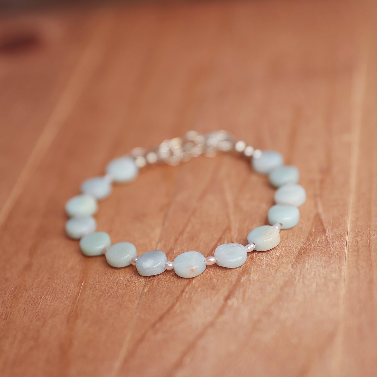 Amazonite Circles with Freshwater Pearls