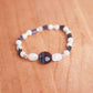 Moonstone and Tanzanite stretch bracelet with Flourite Focal