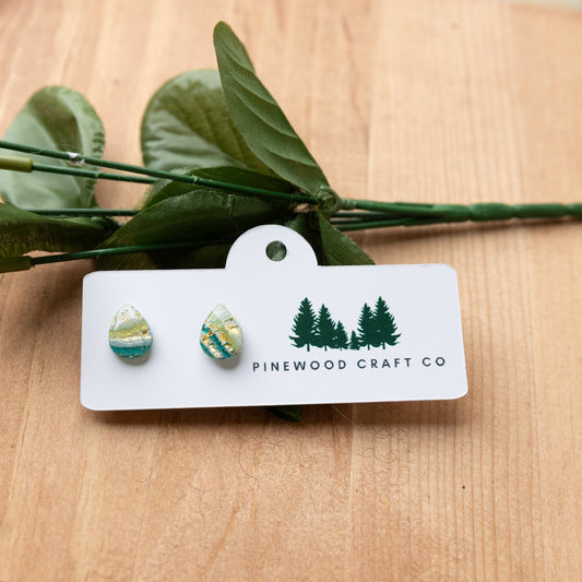 Ocean Breeze Teardrop Stud Earrings
