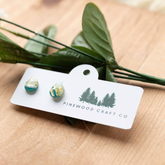 Ocean Breeze Teardrop Stud Earrings