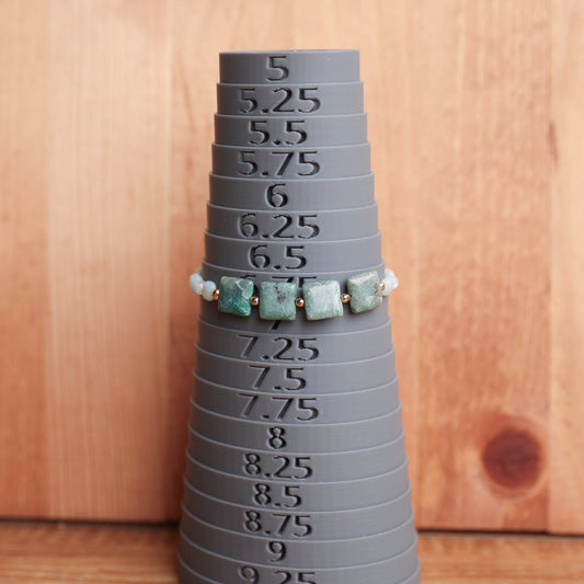 Cuprite w/ Moonstone and and Amazonite Squares.