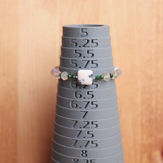 Pink Opal, Fuchsite and Czech Glass Bracelet