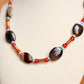 Banded Agate & Carnelian Gemstone Necklace